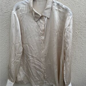 Reformation Cream Satin Blouse